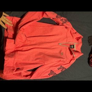 PINK sports sweatshirt crew. Crewneck half zip